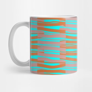 Contemporary Retro Orange Pink Turquoise Abstract Fibres Pattern Mug